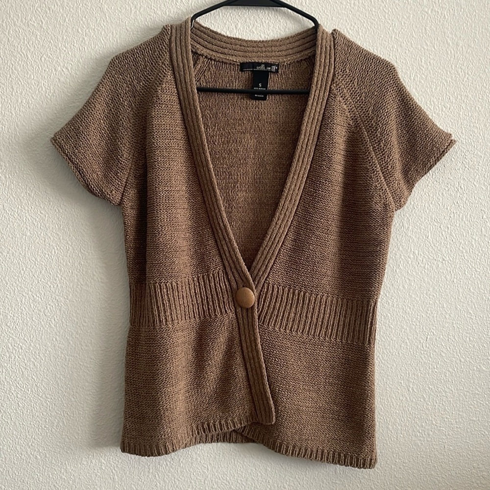 Willi Smith Women’s Short Sleeve Cardigan Sweater Size Small
